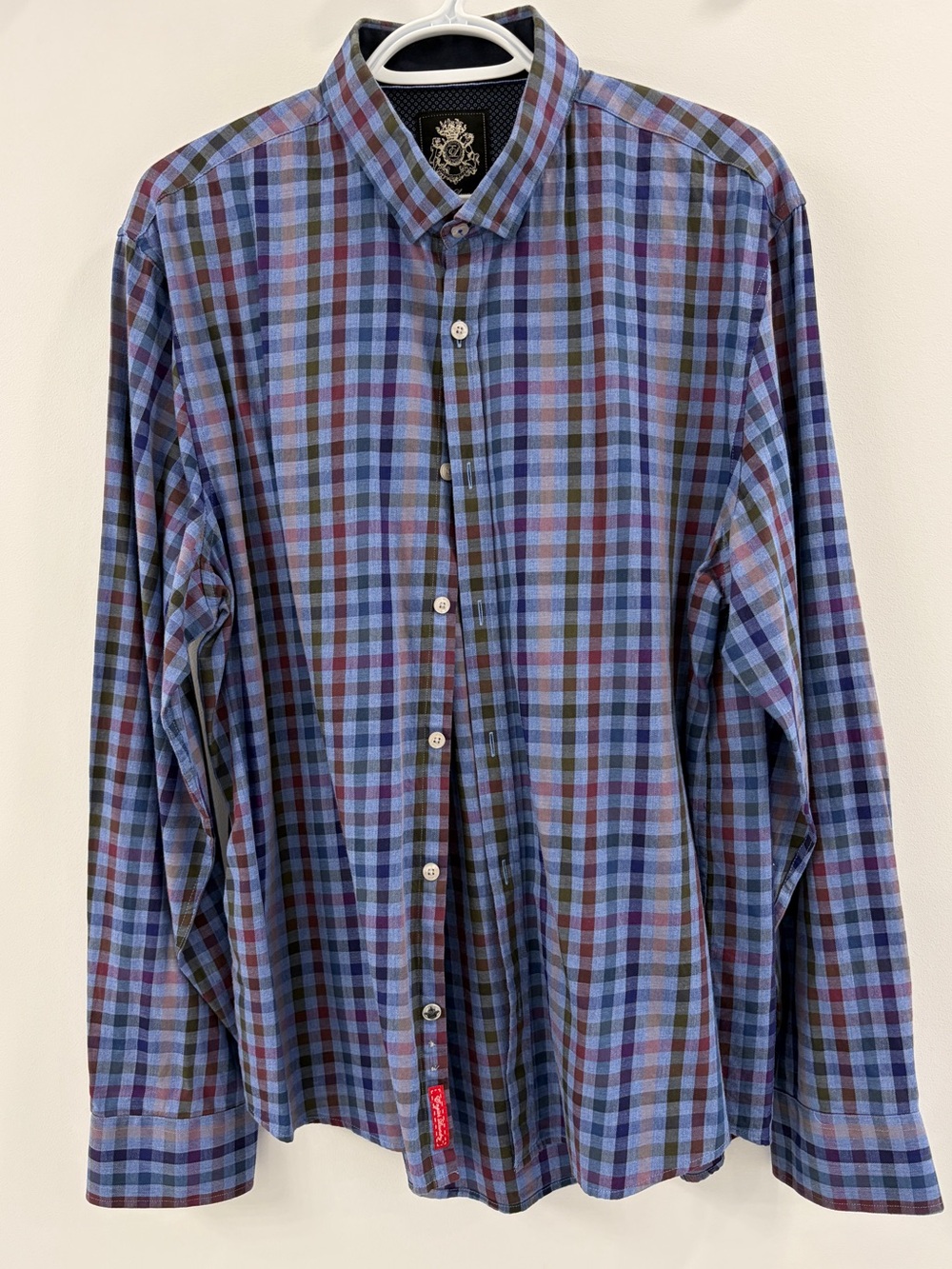 English Laundry Men's Blue Plaid Button-Up Shirt - XL